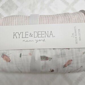 Kyle and Deena 2 pack Muslin Blankets!  New!